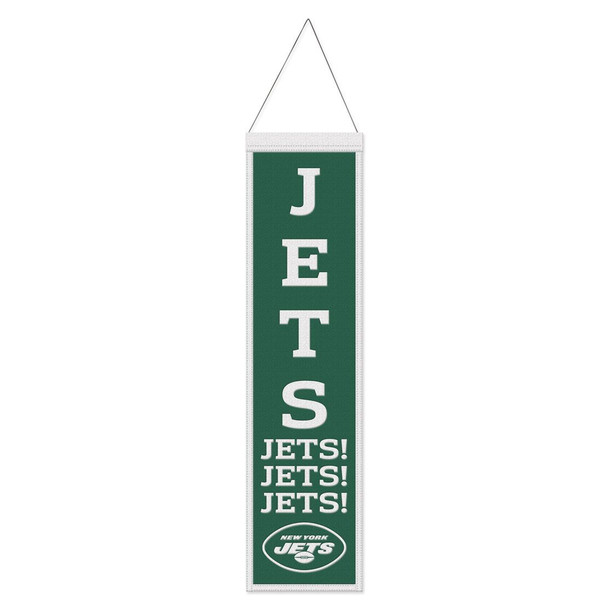 New York Jets Banner Wool 8x32 Heritage Slogan Design