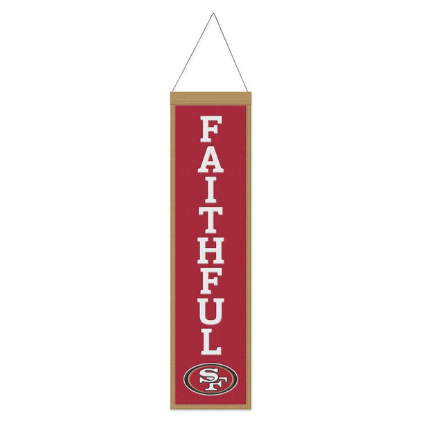 San Francisco 49ers Banner Wool 8x32 Heritage Slogan Design