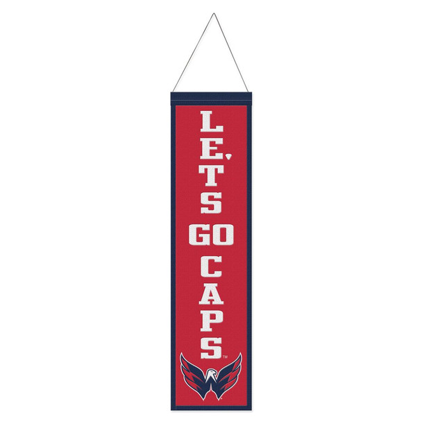 Washington Capitals Banner Wool 8x32 Heritage Slogan Design