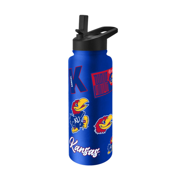Kansas Jayhawks Quencher Bottle 34oz Stainless Steel Dreamweave