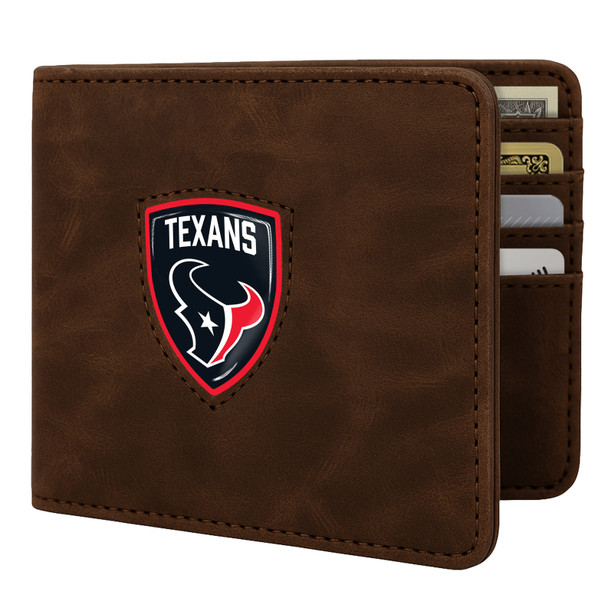 Houston Texans Shield Wallet - Brown