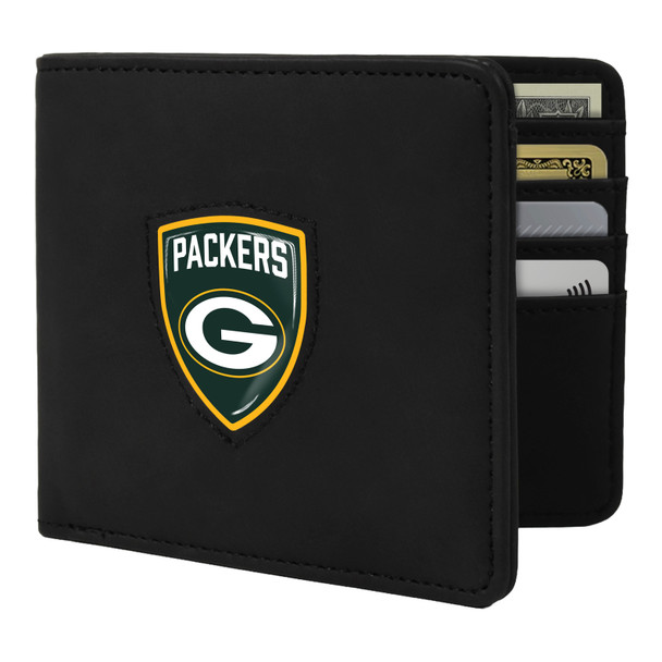 Green Bay Packers Shield Wallet - Black