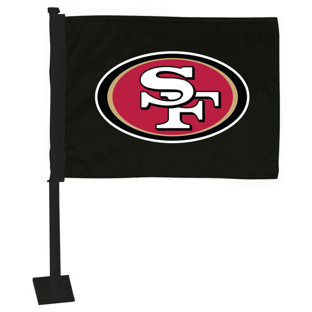 San Francisco 49ers Black Car Flag Black Post