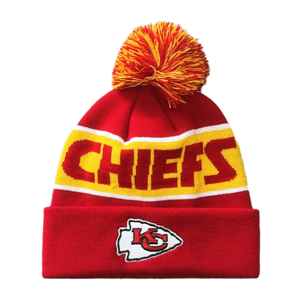 Unisex Red Kansa City Chiefs Cuffed Knit Hat with Pom