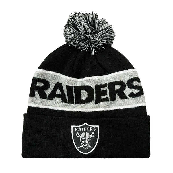 Unisex Black Las Vegas Raiders Cuffed Knit Hat with Pom