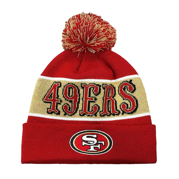 Unisex Red San Francisco 49ers Cuffed Knit Hat with Pom