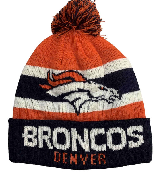 Unisex Orange Denver Broncos Cuffed Knit Hat with Pom