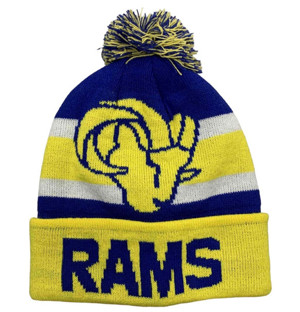 Unisex Yellow Los Angeles Rams Cuffed Knit Hat with Pom