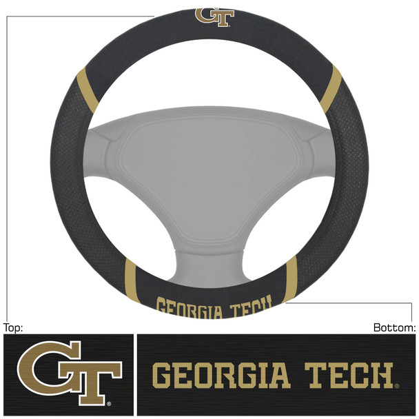 Georgia Tech Yellow Jackets Steering Wheel Cover Embroidered NCAA Auto Accessory