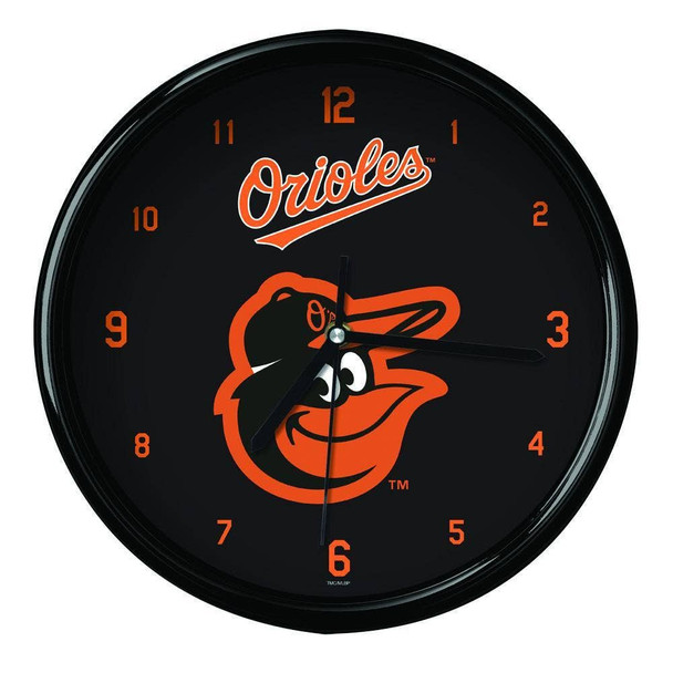 Baltimore Orioles 12" Team Black Rim Clock
