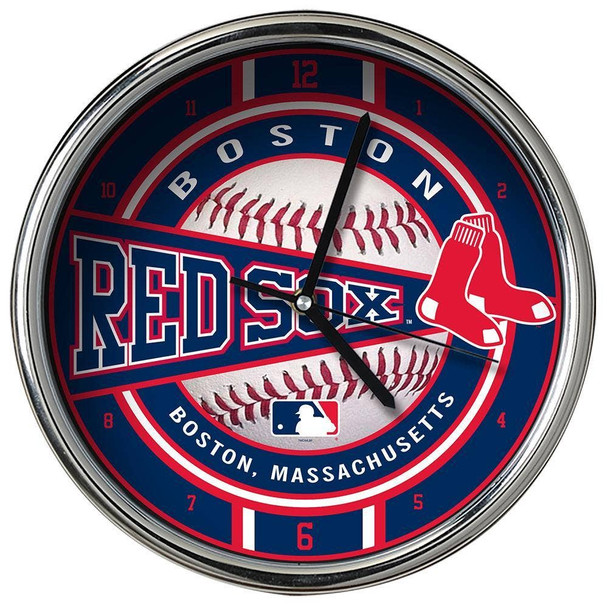 Boston Red Sox Chrome Clock