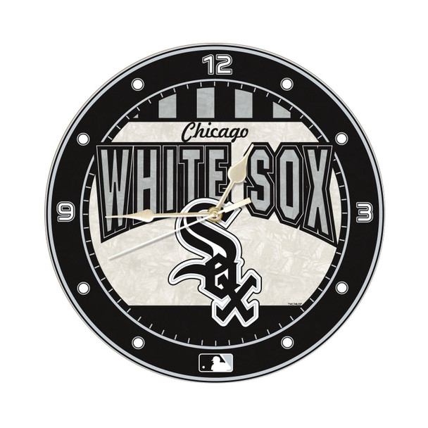 Chicago White Sox 12" Art Glass Clock