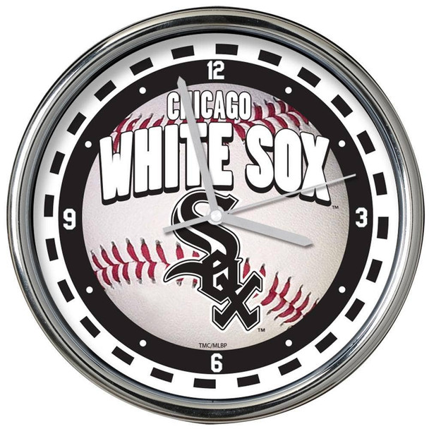 Chicago White Sox Chrome Clock