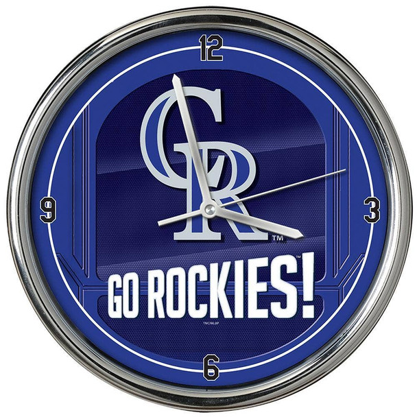 Colorado Rockies Go Team! Chrome Clock