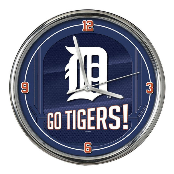Detroit Tigers Go Team! Chrome Clock