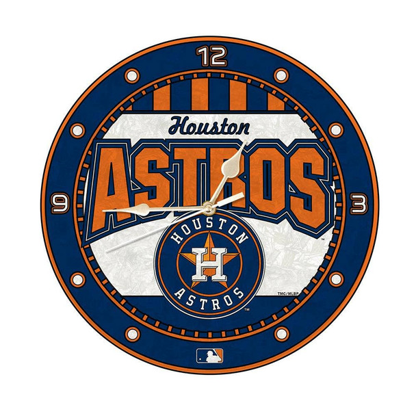 Houston Astros 12" Art Glass Clock