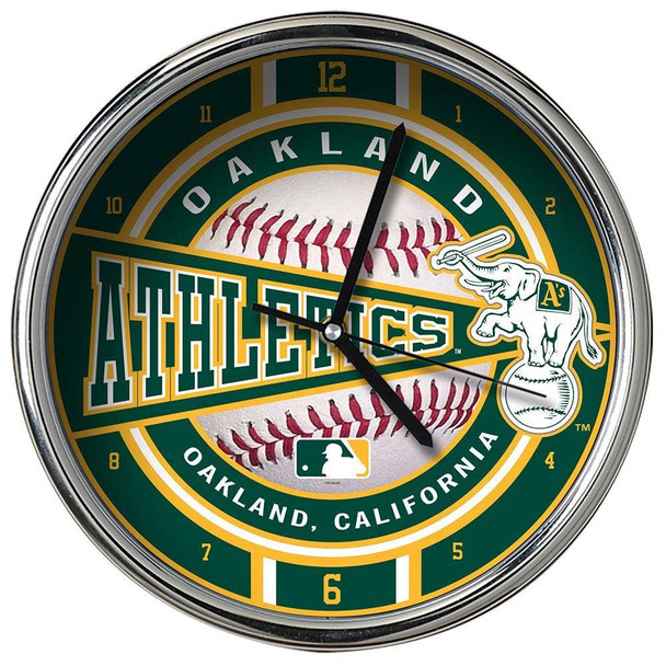 Oakland Athletics Chrome Clock