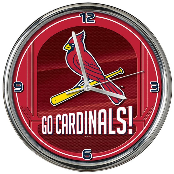 St. Louis Cardinals Go Team! Chrome Clock