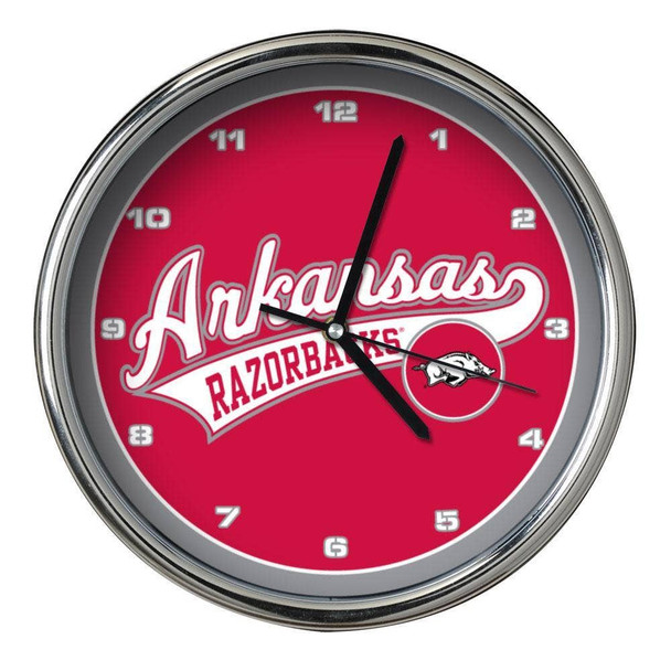 Arkansas Razorbacks Chrome Clock