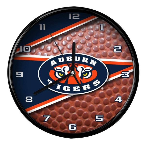 Auburn Tigers 12" Football Clock