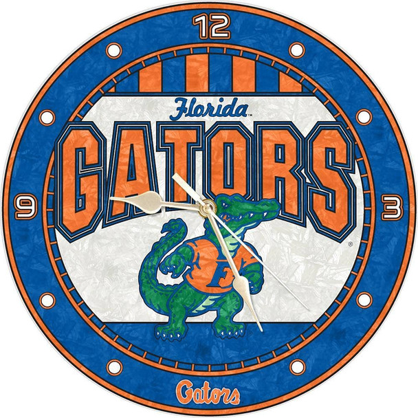 Florida Gators 12" Art Glass Clock