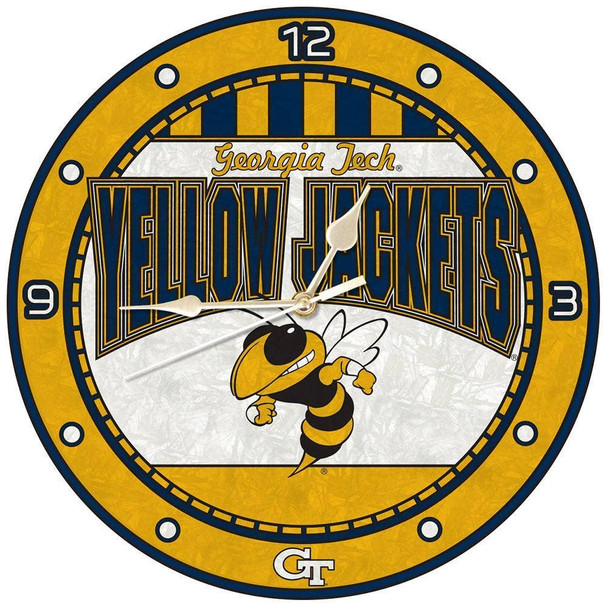 Georgia Tech 12" Art Glass Clock