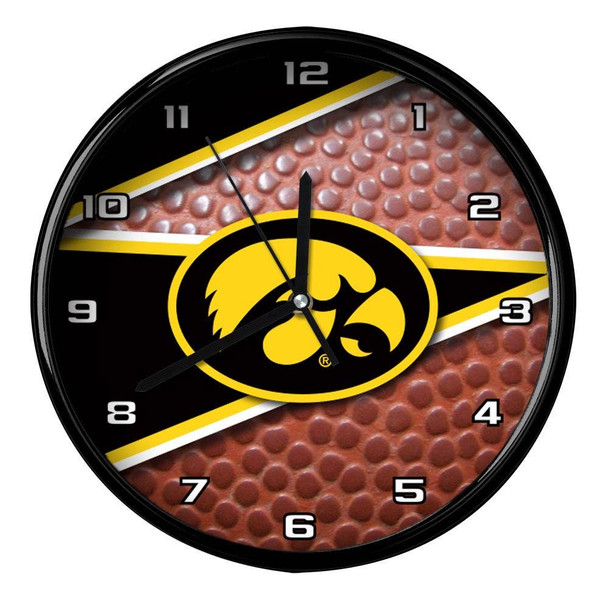 Iowa Hawkeyes 12" Football Clock