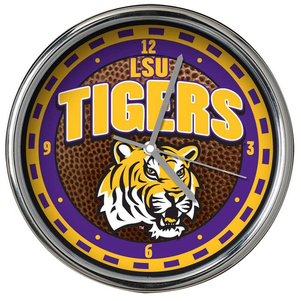 LSU Tigers Chrome Clock