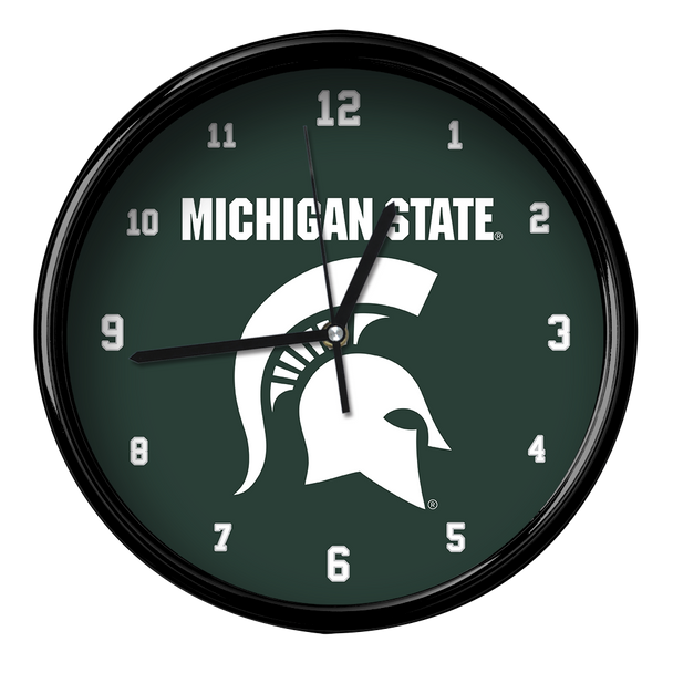 Michigan State Spartans 12" Team Black Rim Clock