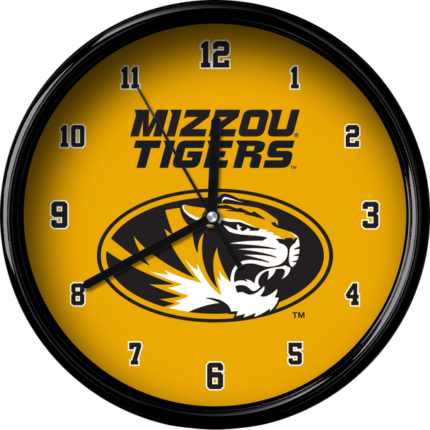 Missouri Tigers 12" Team Black Rim Clock