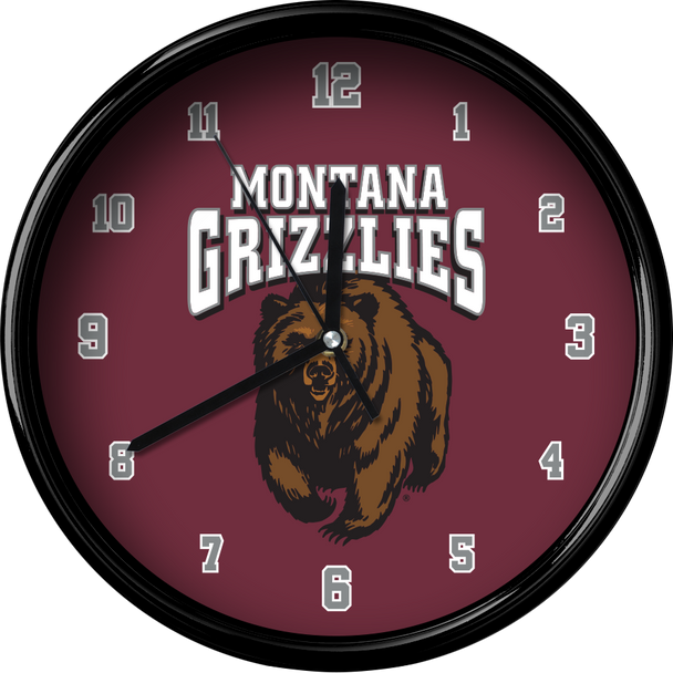 Montana Grizzlies 12" Team Black Rim Clock
