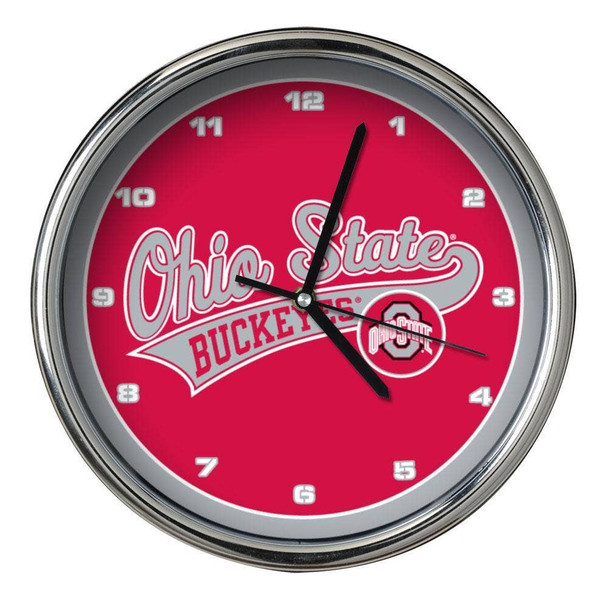 Ohio State Buckeyes Chrome Clock