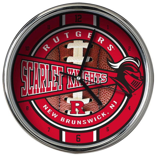 Rutgers Scarlet Knights Chrome Clock