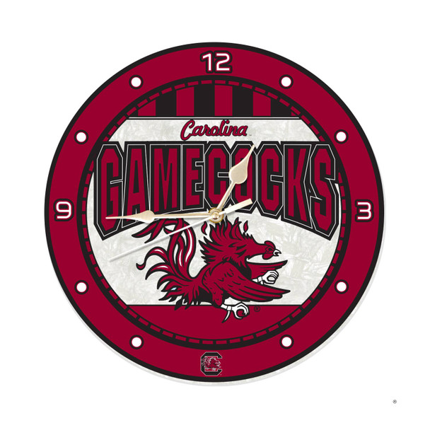 South Carolina Gamecocks 12" Art Glass Clock