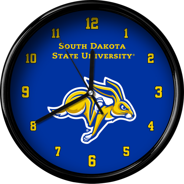 South Dakota Coyotes 12" Team Black Rim Clock