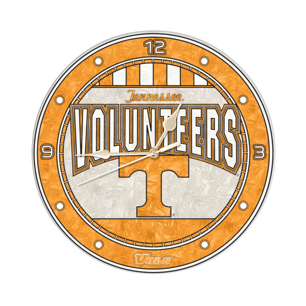 Tennessee Volunteers 12" Art Glass Clock