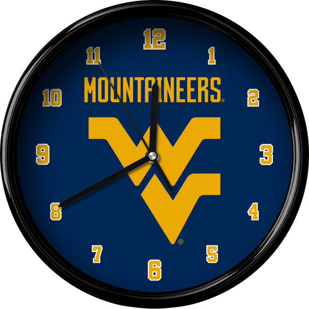 West Virginia Mountaineers 12" Team Black Rim Clock