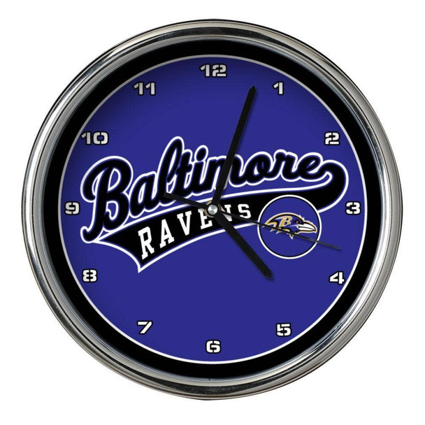 Baltimore Ravens Chrome Clock