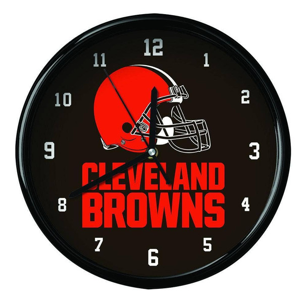 Cleveland Browns 12" Team Black Rim Clock
