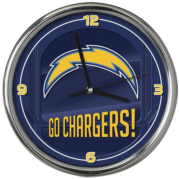Los Angeles Chargers Go Team! Chrome Clock