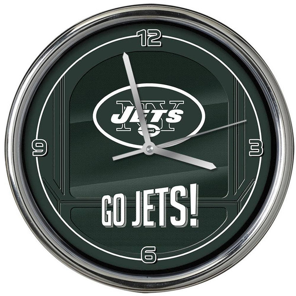 New York Jets Go Team! Chrome Clock