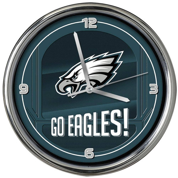 Philadelphia Eagles Go Team! Chrome Clock
