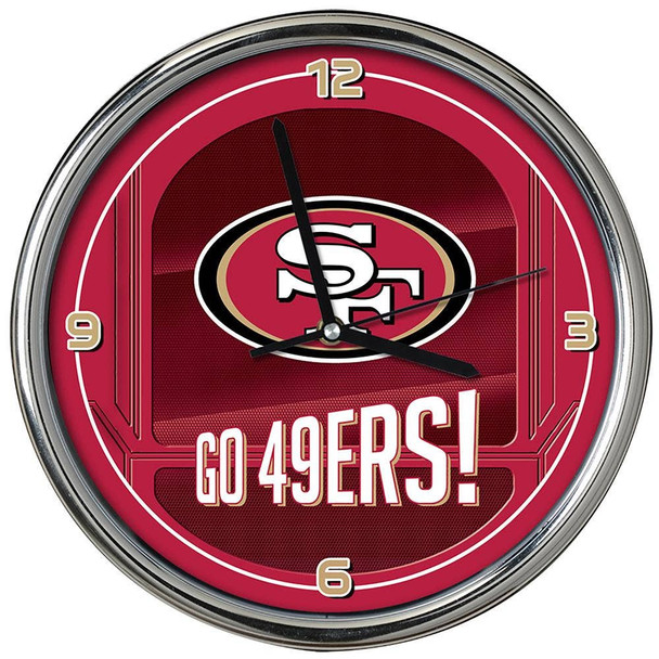 San Francisco 49ers Go Team! Chrome Clock