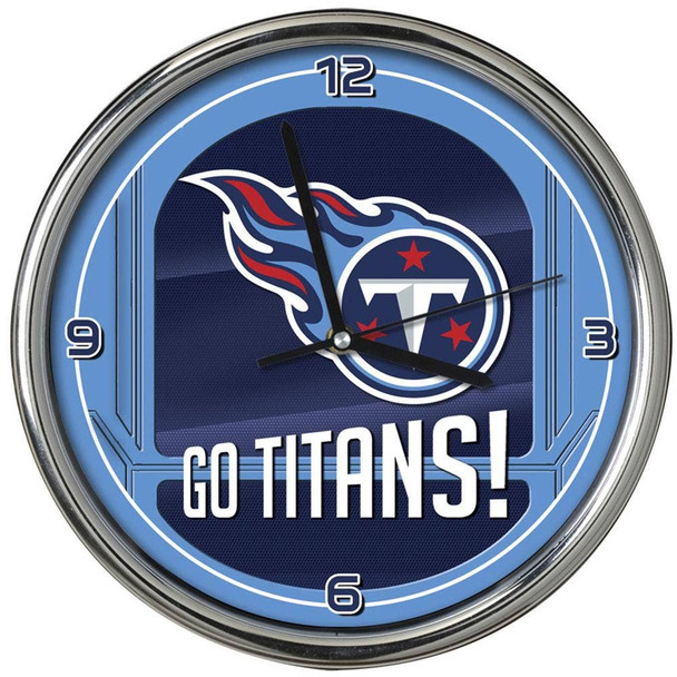 Tennessee Titans Go Team! Chrome Clock
