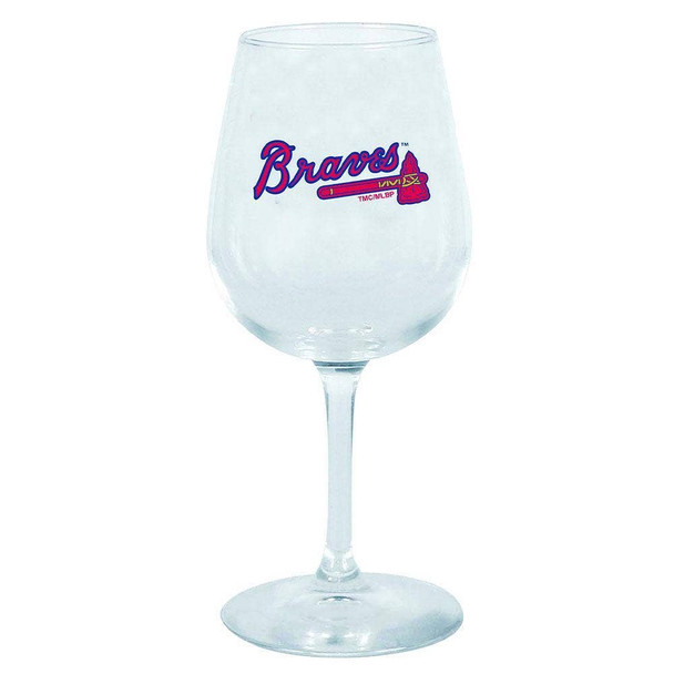 Atlanta Braves 12.75oz Stem Wine Glass Color Logo