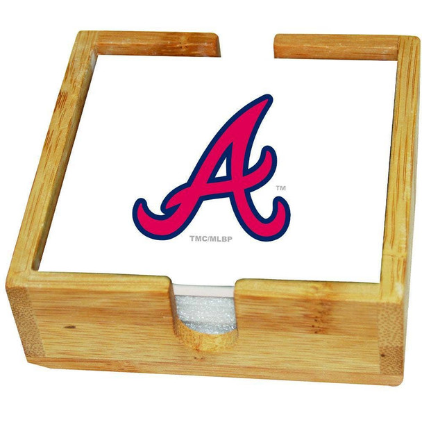 Atlanta Braves Team Logo Square Coaster Set