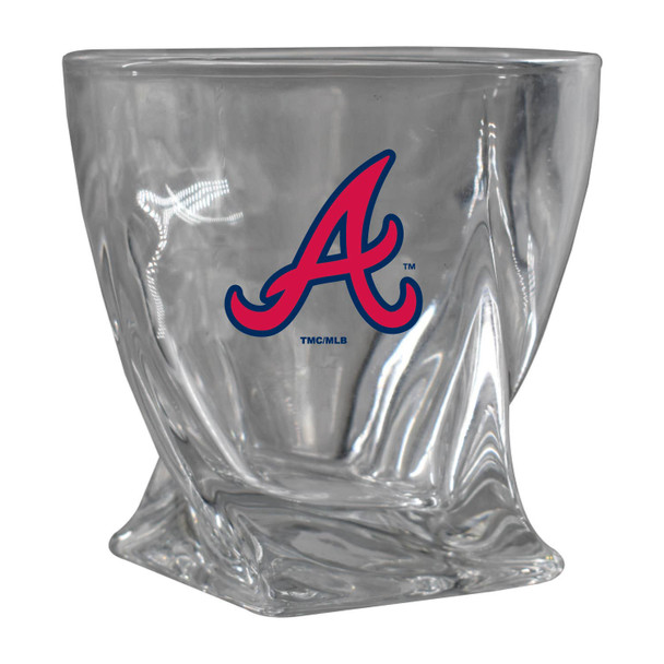 Atlanta Braves Curved Rocks Glass