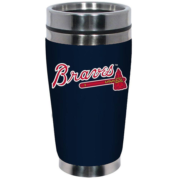 Atlanta Braves 16oz Travel Mug with Neoprene Wrap
