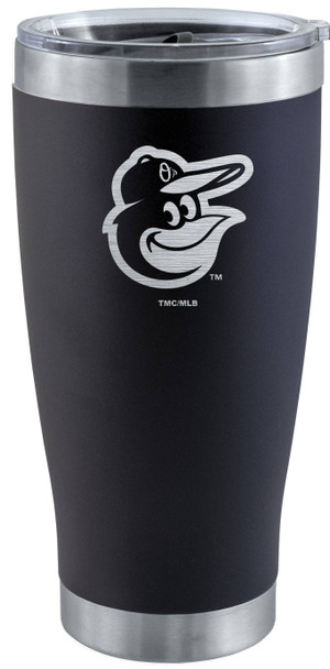 Baltimore Orioles 20oz Black Tumbler w/Etched Logo