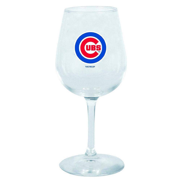 Chicago Cubs 12.75oz Stem Wine Glass Color Logo